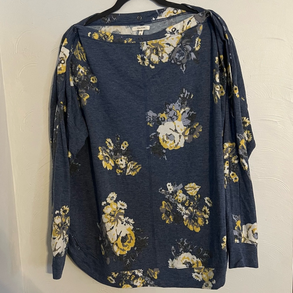 Floral Print Boat Neck Top